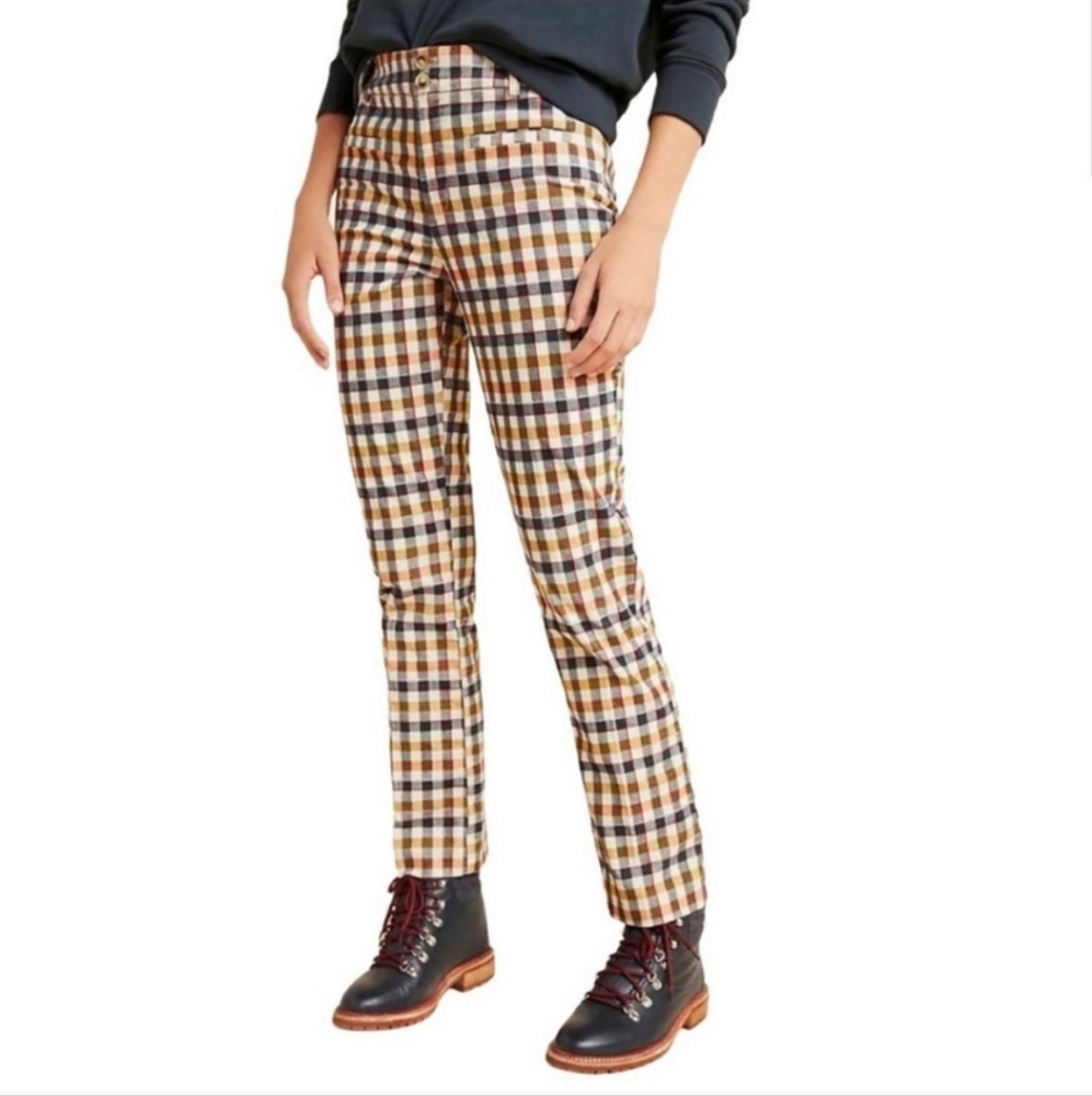 ~Anthropologie Essential Collection Corduroy Plaid Checkered Pants